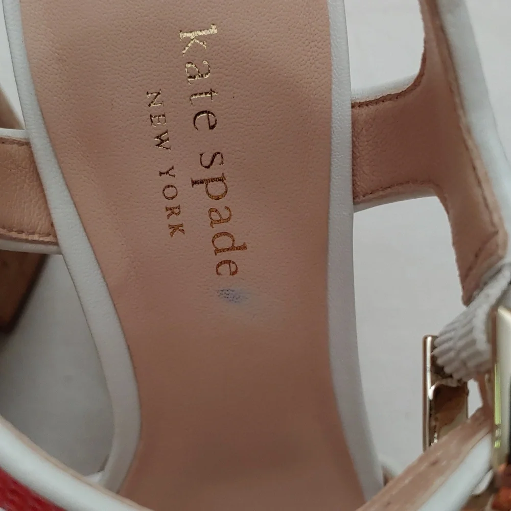 Kate Spade Women's Size 7.5 Sandal with 5 inch Cork Heel, NWOB